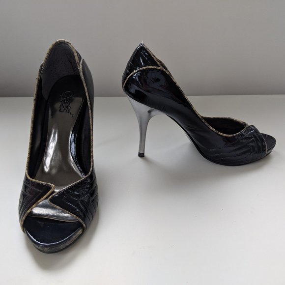 EUC (W6.5) - CARLOS SANTANA Quilted Peeptoe Pumps - Picture 1 of 3